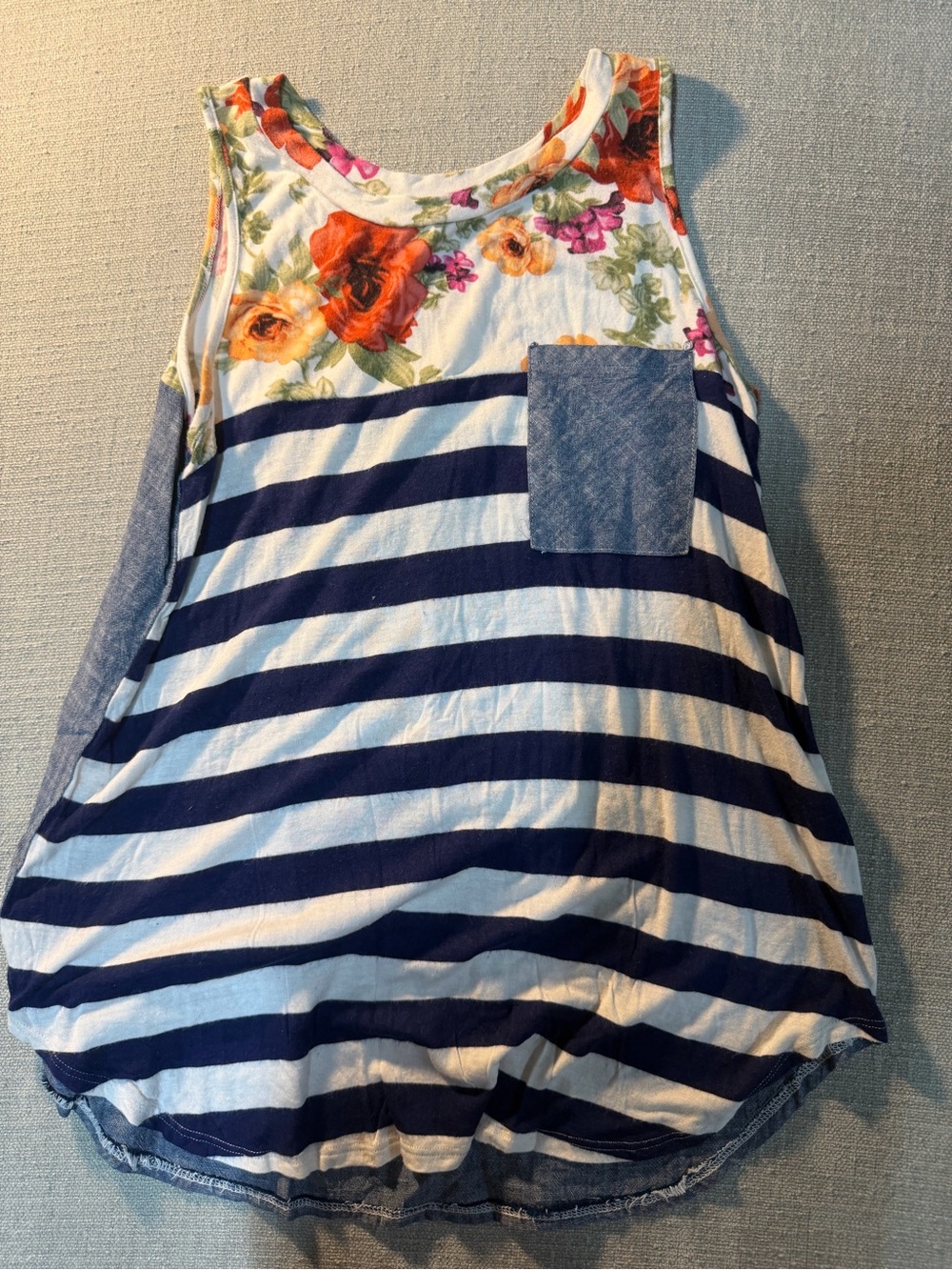 Viamor Floral Watercolor Tank Top - Soft Pastel Palette